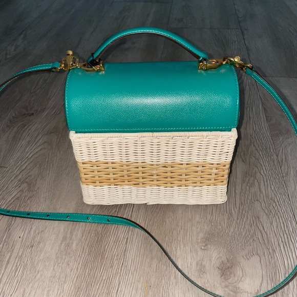 Mark Cross Elegant Teal and Beige Crossbody Bag - Picture 3 of 3